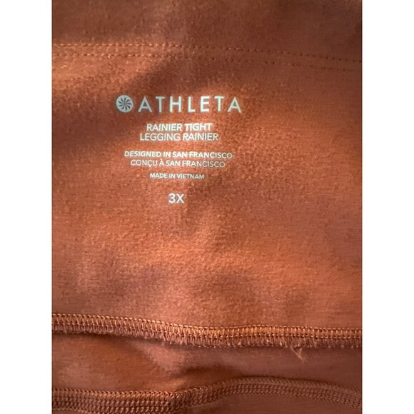 Athleta 3X Rainier Tight Leggings Brown Zip Pockets 7/8 Plus Womens NWT New - Picture 4 of 5